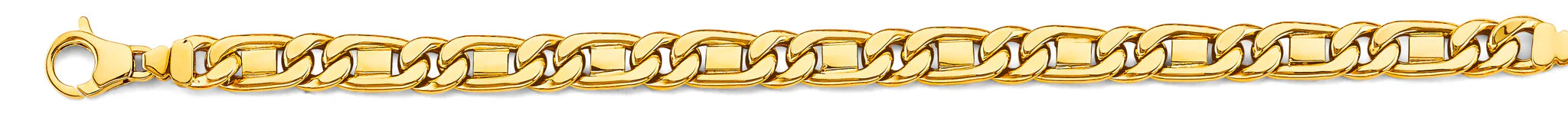 14K Yellow Gold Hollow Tiger Eye Chain