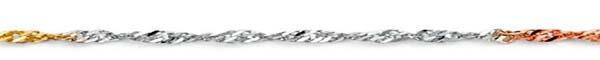 14k Tri-color Singapore Chain