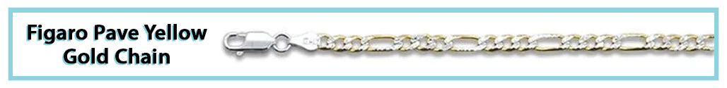 Figaro Pave Yellow Gold Chain