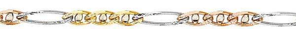 14k Gold Tricolor Ficonucci Chain