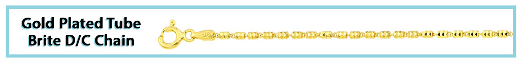 Gold Plated Tube Brite D/C Chain