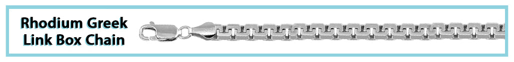 Rhodium Greek Link Box Chain