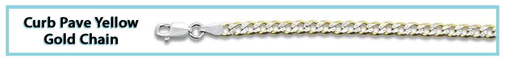 Curb Pave Yellow Gold Chain