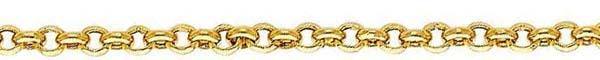 14k Yellow Gold Hollow Rolo Chain