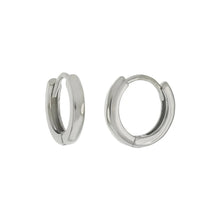 Load image into Gallery viewer, Sterling Silver Rhodium Small Huggie Hoop Earrings