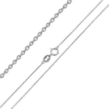 Load image into Gallery viewer, Italian Sterling Silver Rhodium Plated 0.8mm Rolo Diamond Cut Rhodium Chain