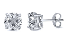 Load image into Gallery viewer, Sterling Silver Round Invisible Casting Stud Earrings