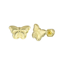 Load image into Gallery viewer, 14K Gold Plain butterfly Earring