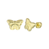 14K Gold Plain butterfly Earring