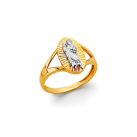 14K Two Tone Gold Guadalupe Babies Ring