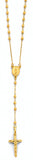 14K Yellow Gold 2.5mm Disco Ball Rosary Necklace