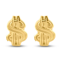 Load image into Gallery viewer, 14K Yellow Dollar Sign Screw Back Earrings