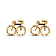 Load image into Gallery viewer, 14K Yellow Gold Bicycle Screw Back Earrings
