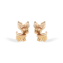 Load image into Gallery viewer, 14K Chihuahua Screw Back Earrings