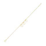 14K Yellow Gold Three Diamond Cut Butterfly Adjustable Bracelet