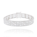 Sterling Silver Anti Tarnish Non Plated Clustered Nugget Bracelet