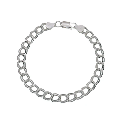 Sterling Silver Chino Links Double Wire 100 Bracelet
