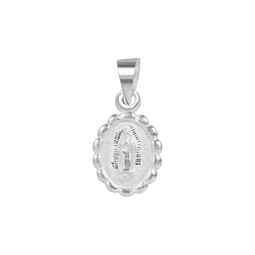 Sterling Silver High Polished Diamond Cut Guadalupe Pendant