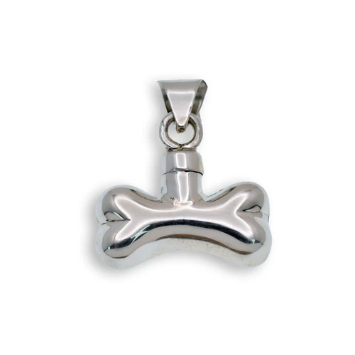 Sterling Silver High Polished Dog Bone Memorial Screw Top Bail Pendant