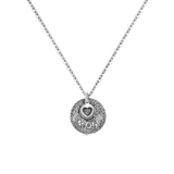 Sterling Silver Rhodium Plated Super Mom and Heart Cutout Necklace Pendant