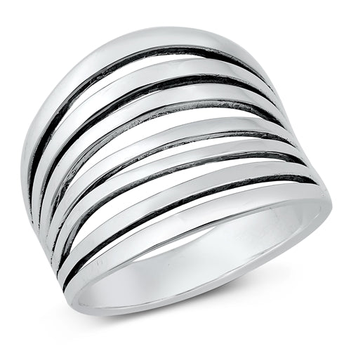 Sterling Silver Oxidized 18mm Band Ring