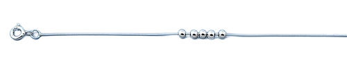 Sterling Silver Rhodium Plated Balls Anklet Length-9+1inches
