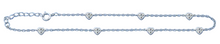 Load image into Gallery viewer, Sterling Silver Rhodium Plated Hearts Clear CZ Anklet Length-9+1inches Extension