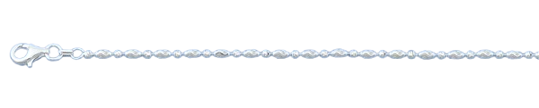 Sterling Silver Diamond Cut Beads Anklet Length-10inches, Thickness-1.9mm
