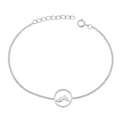 Sterling Silver Rhodium Plated Mountains Bracelet