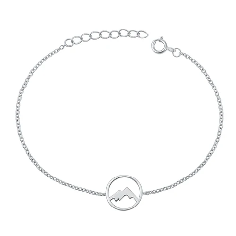 Sterling Silver Rhodium Plated Mountains Bracelet