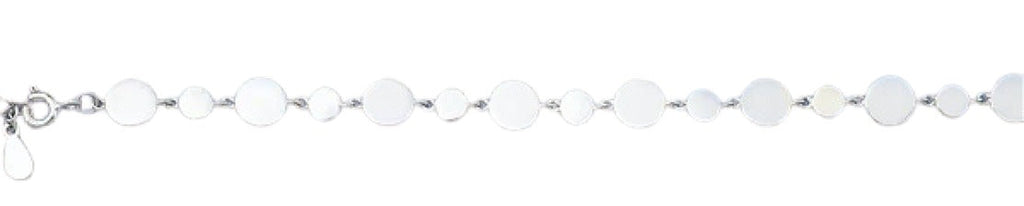 Sterling Silver Rhodium Plated Circles Bracelet