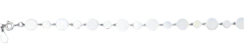 Sterling Silver Rhodium Plated Circles Bracelet