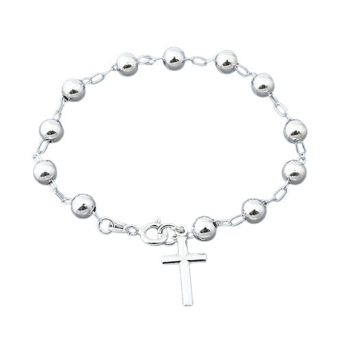 Sterling Silver 6mm Rosary Bracelet