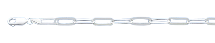 Sterling Silver Flat Staple Chain Italian Bracelet-Thickness-5.2mm