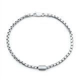 Italian Sterling Silver Rhodium Plated 100 Franco Bracelet