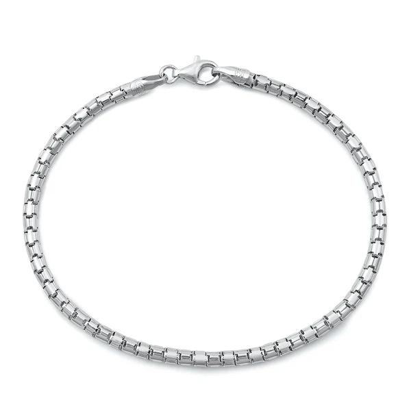 Italian Sterling Silver Rhodium Plated Bracelet