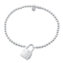 Load image into Gallery viewer, Sterling Silver Polished Love Lock Bracelet