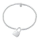 Sterling Silver Polished Love Lock Bracelet