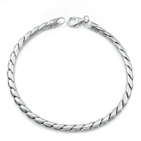 Italian Sterling Silver Rhodium Plated 180 Bracelet