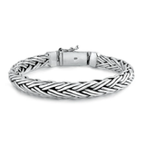 Sterling Silver Oxidized Handmade Thai Weave Bracelet