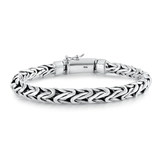 Sterling Silver Oxidized 6.8mm Handmade Thai Weave Bracelet