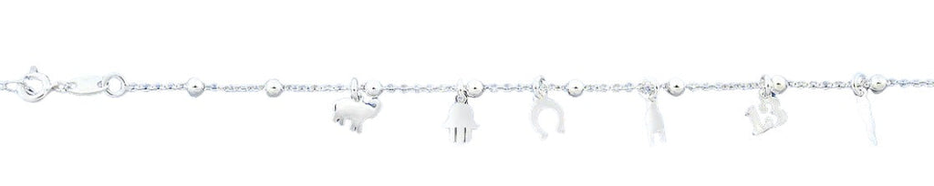 Sterling Silver Polished Lucky Charms Bracelet