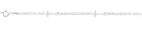 Italian Sterling Silver Crosses Bracelet