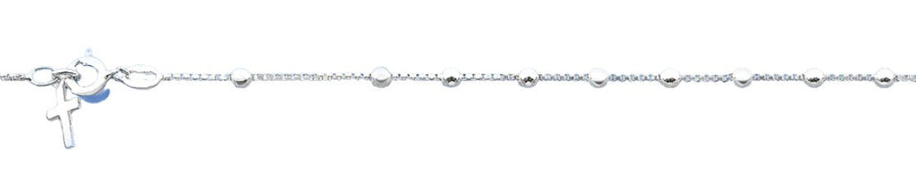 Sterling Silver Polished 10mm Cross Bracelet
