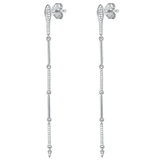 Sterling Silver Rhodium Plated Clear CZ Earrings