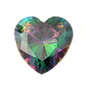 Sterling Silver Rhodium Plated 5mm Heart Color CZ Earrings