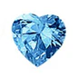Sterling Silver Rhodium Plated 6mm Heart Color CZ Earrings