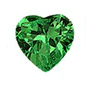Sterling Silver Rhodium Plated 6mm Heart Color CZ Earrings