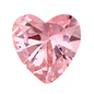 Sterling Silver Rhodium Plated 7mm Heart Color CZ Earrings
