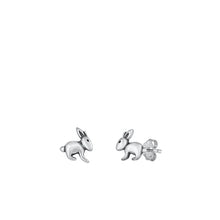 Load image into Gallery viewer, Sterling Silver Oxidized Rabbit Earrings